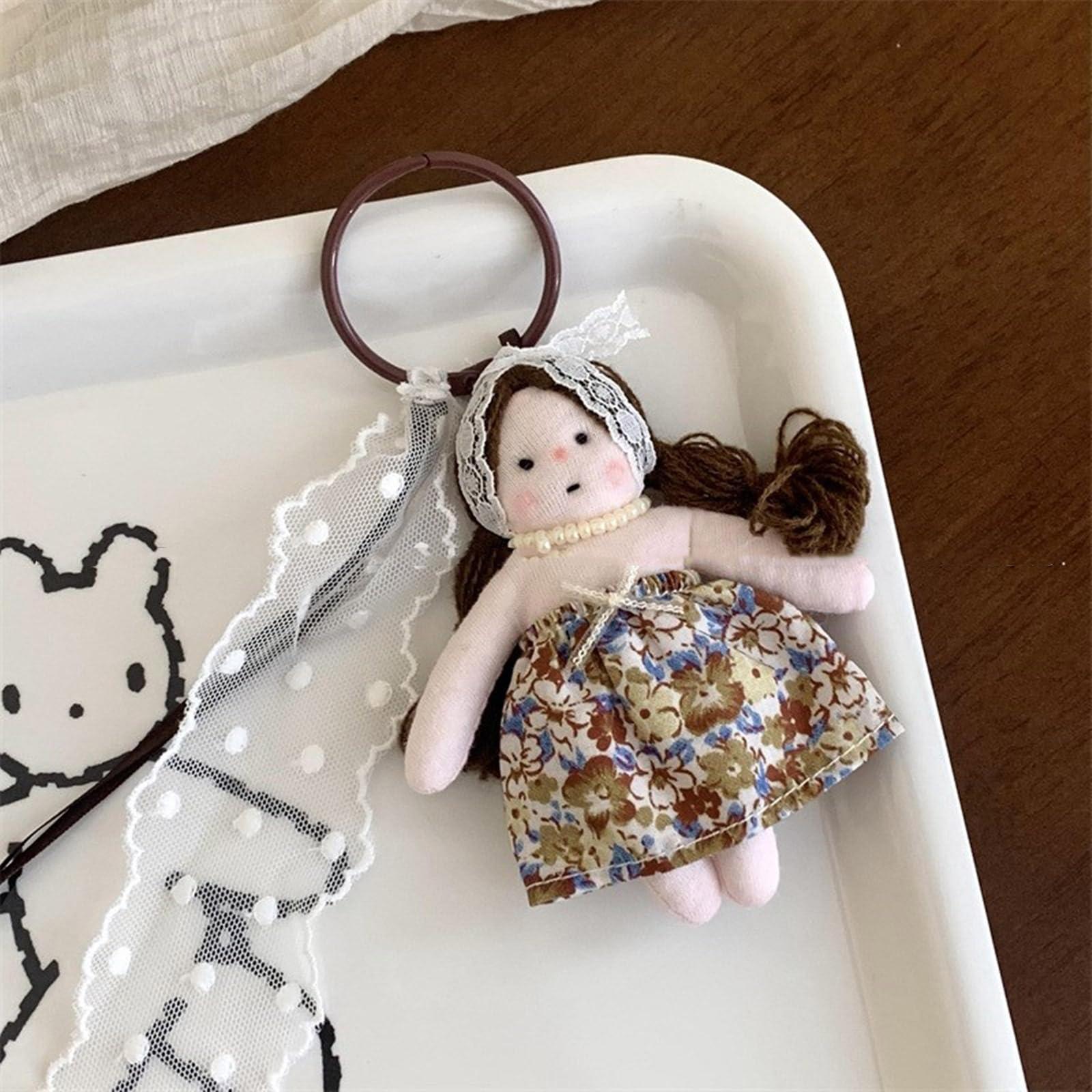 Amazon.co.jp: PINKLALA 手作り人形キーホルダー かわいいレースドレス