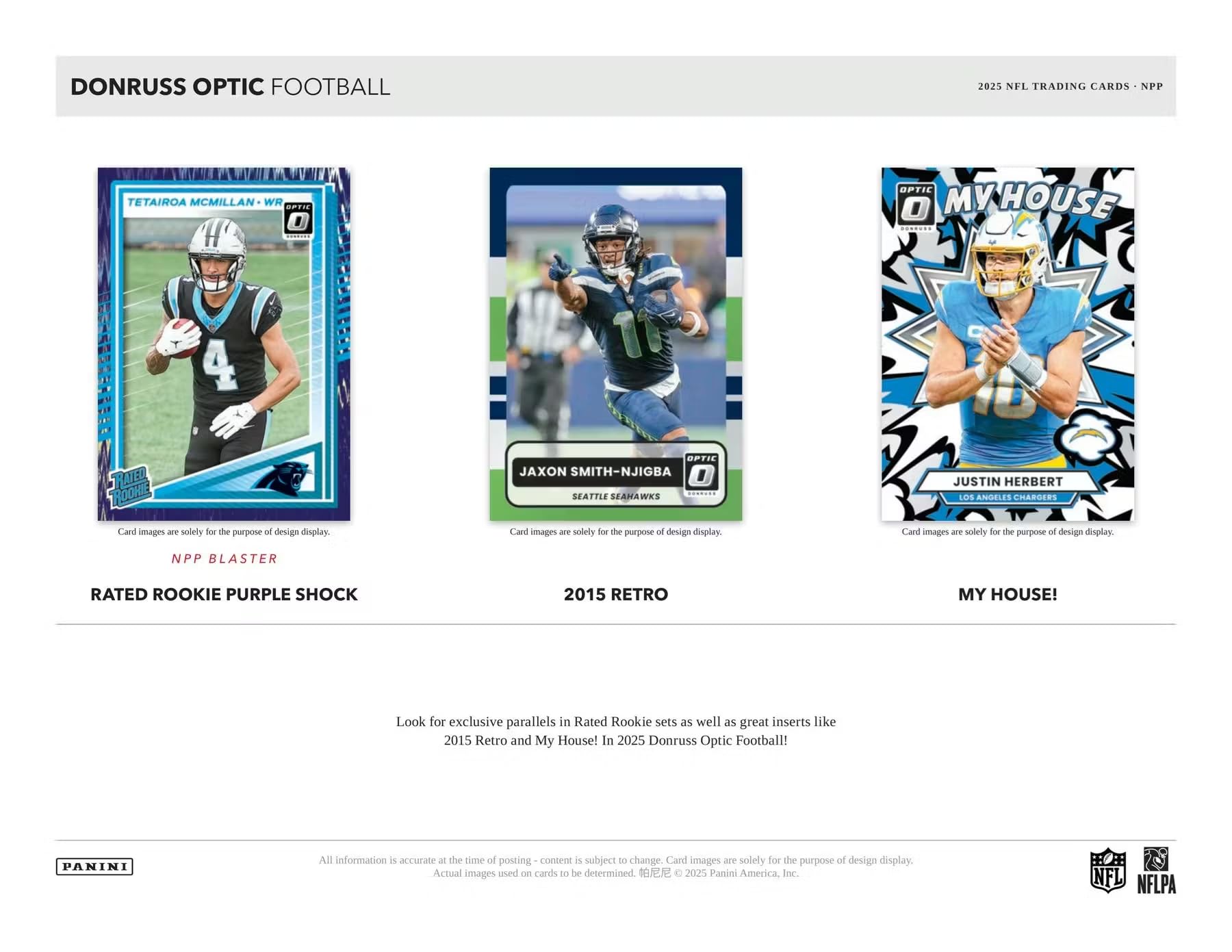 2025 Panini Donruss Optic Football Mega Trading Card Box (1 carta autografo o memorabilia per scatola)