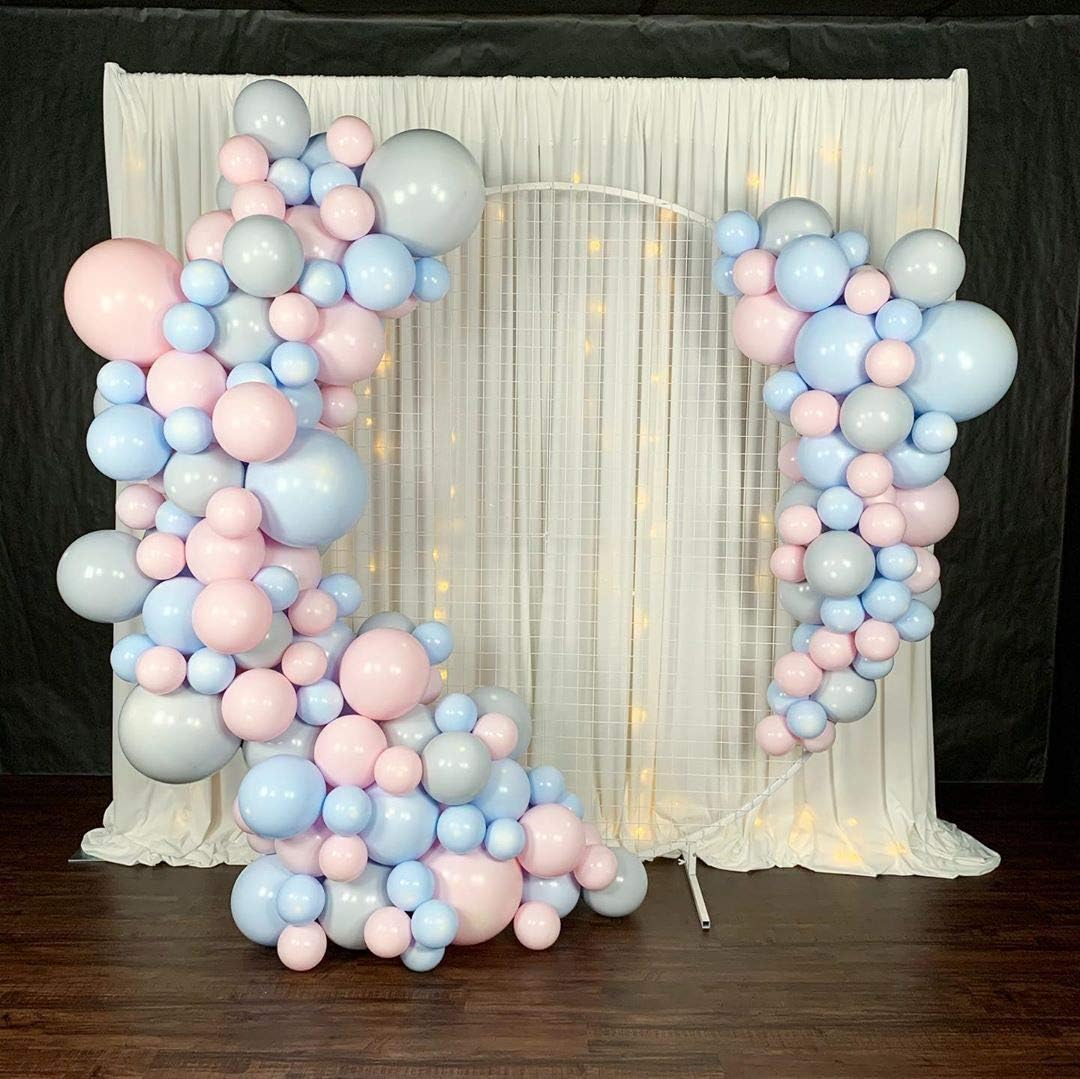 Luxury Gender Reveal Garland Kit Pink & Blue 5" 10" 12"18" Pink Blue Double-Stuffed Latex Balloon for Baby Shower Birthday Party Backdrop Venue (Pink & Blue)