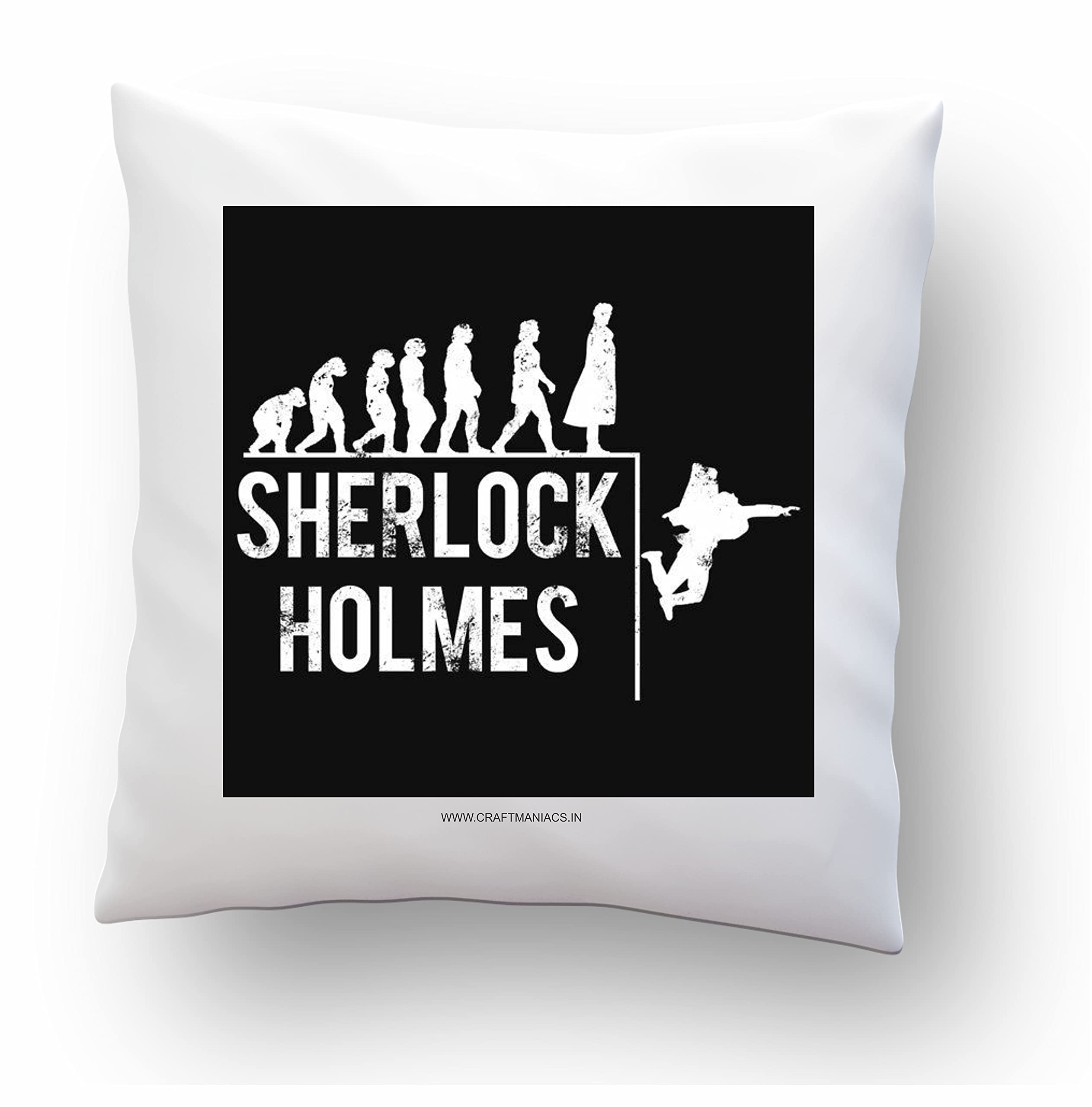 CRAFT MANIACS Sherlock Evolution is Different 16 * 16 INCHES Pillow with Filler | Merch for Sherlock H Lovers