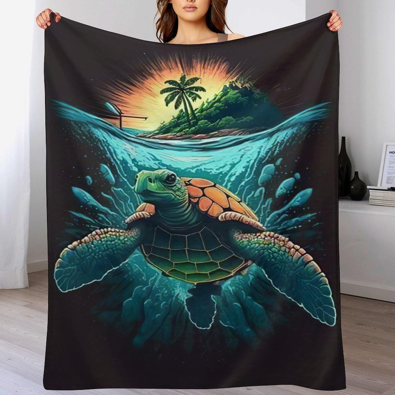 Couverture canapé tortue moelleuse pour des soirées cocooning chaleureuses