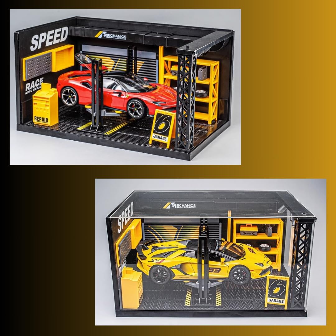 Amazon | 1/24 ガレージ ミニカー ジオラマ 模型 ピット JtG