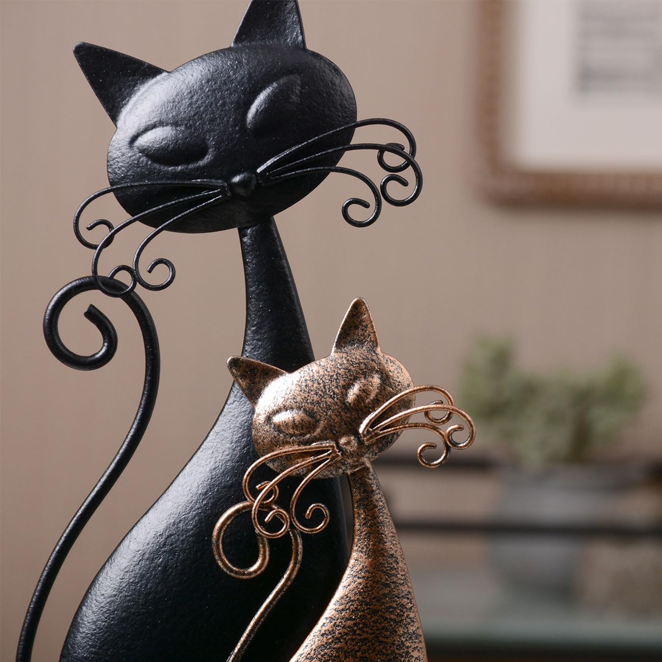SEINHIJO Gatto Scultura Statua Moderna Statuetta Decorazione Animale Figurina Regali Casa Ornamento Soprammobili Metal Arte 24cm