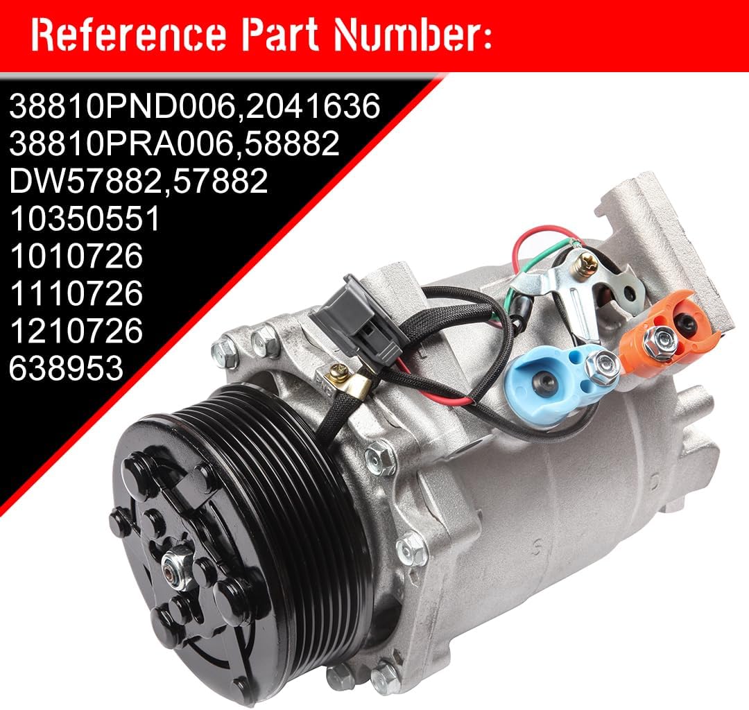 cciyu Air Conditioning Compressor for Acura RSX for Honda Civic 2.0L 2002-2006 Replaces AC Compressor for Car