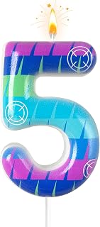 Video Game Birthday Candles, Numbers Birthday Cake Decorations, Boys Girls Birthday Decorations, Games and Video Game Party Decoration Supplies (5)