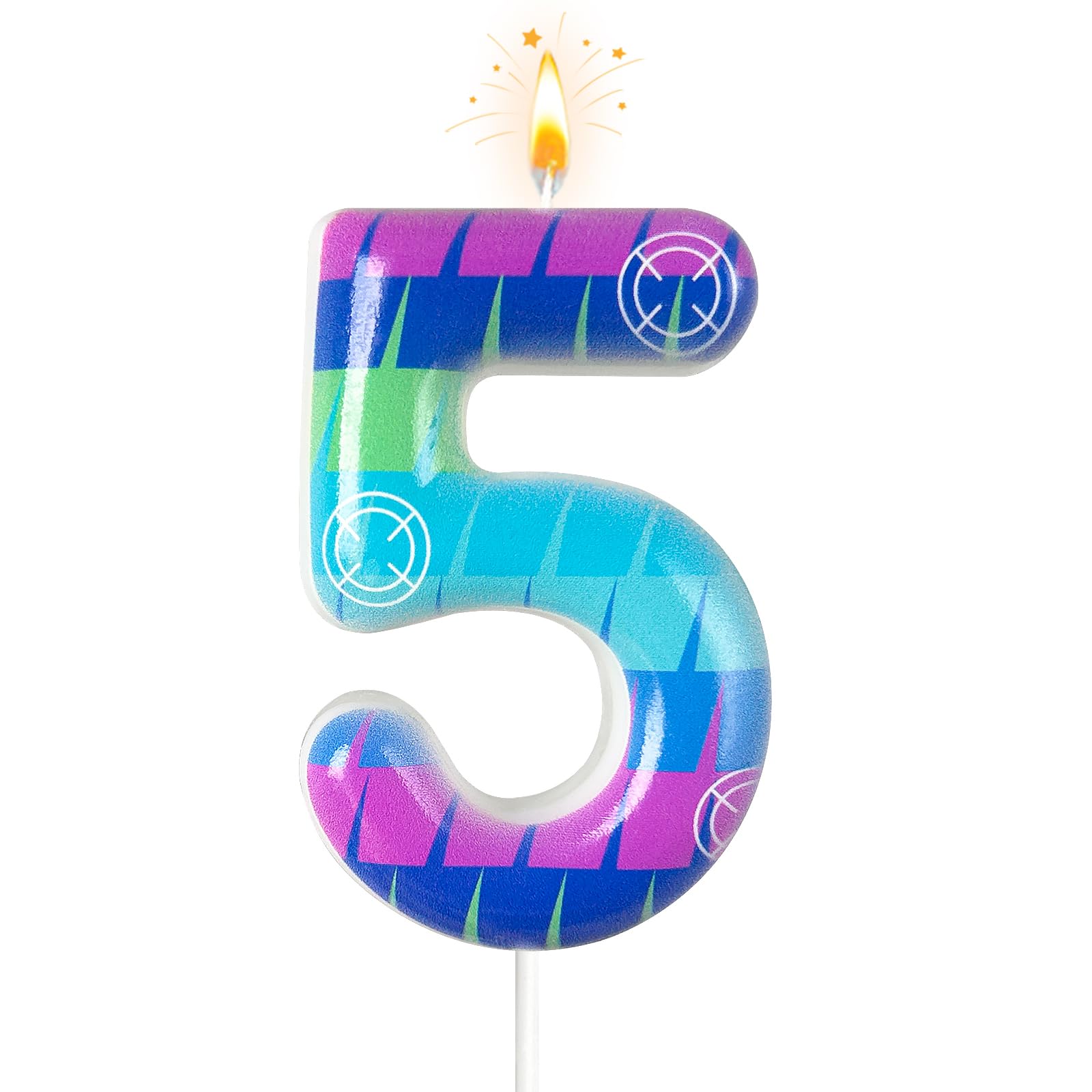 Laackys Video Game Birthday Candles, Numbers Birthday Cake Decorations, Boys Girls Birthday Decorations, Games and Video Game Party Decoration