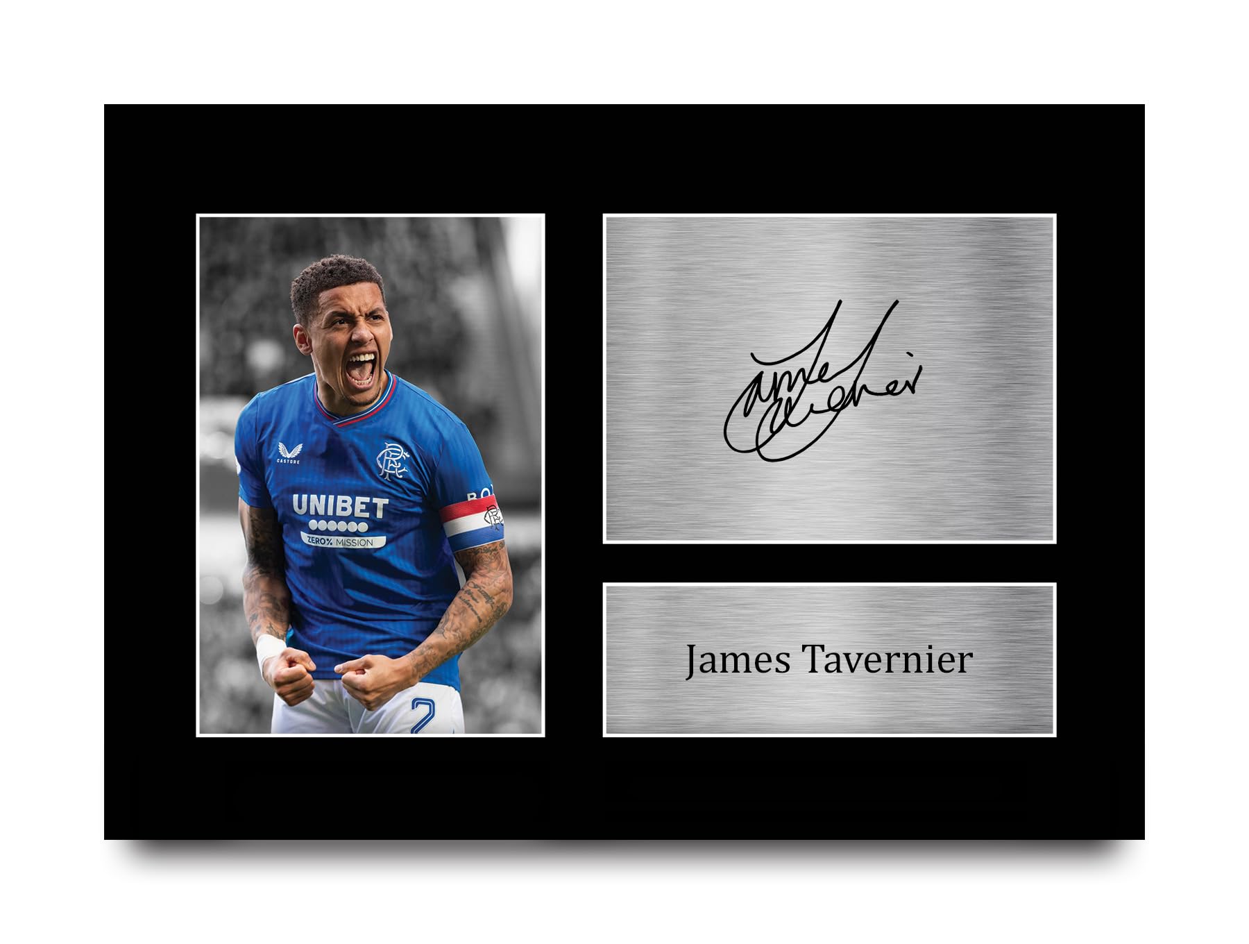 HWC Trading A4 James Tavernier Rangers Gifts Printed Signed Autograph Picture for Fans and Supporters - A4