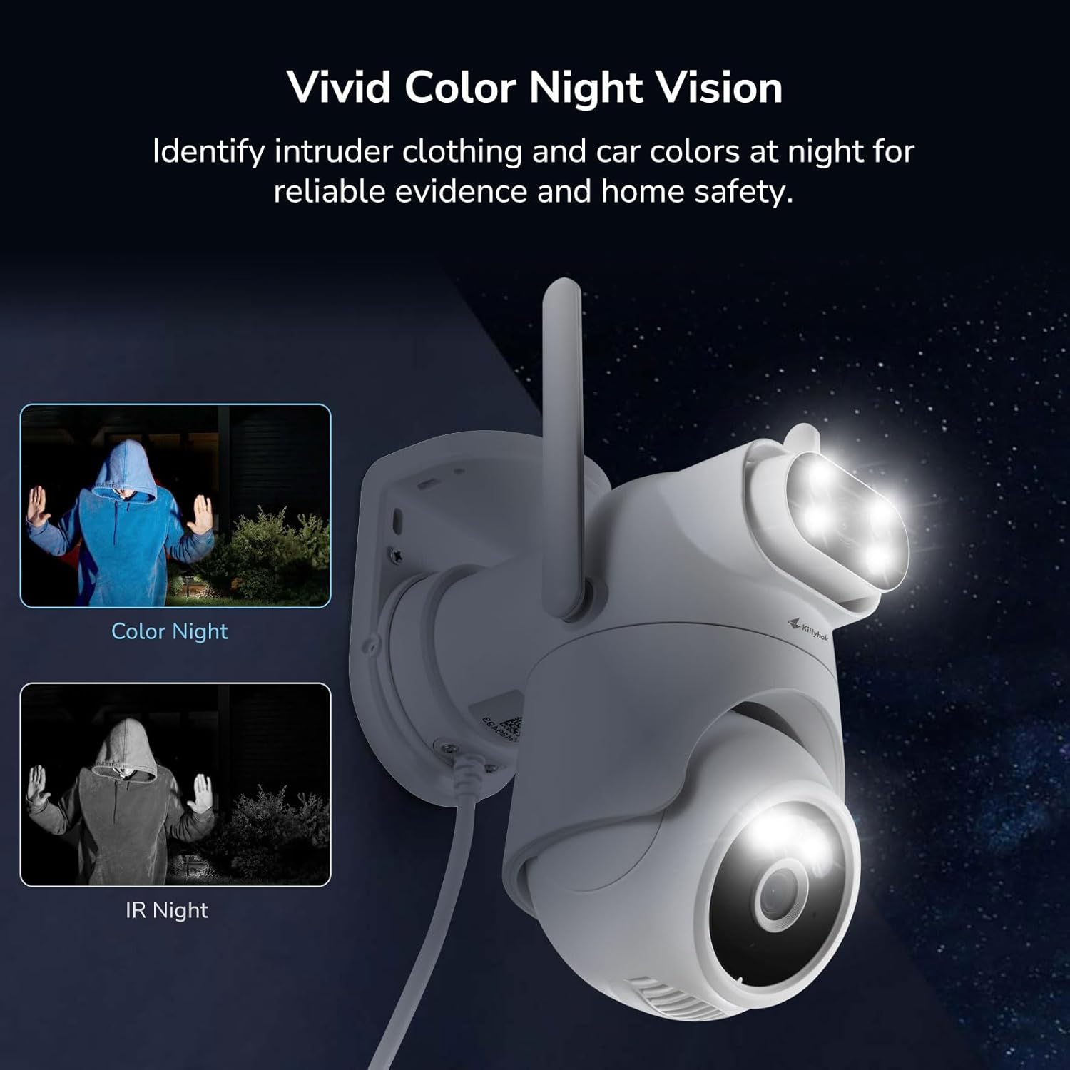 Wireless Security Camera System with 10" Touchscreen Monitor, Dual Lens 2K Security Cameras Wireless Outdoor with 2.4/5GHz WiFi, 360° PTZ, Auto Tracking, Night Vision, 2-Way Audio, 10CH, 500GB HDD