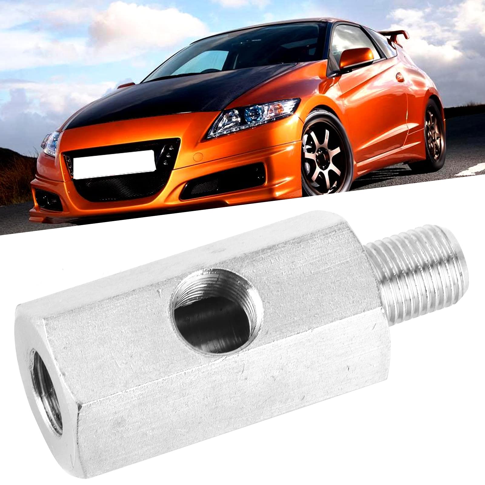 Aramox Adattatore NPT Maschio a Femmina, Adattatore per Sensore di Pressione Dell'olio Tee a Tre Vie Maschio a Femmina 1/8 Pollici a M10x1.0 Turbo Connettore per Manometro della Linea di Alim