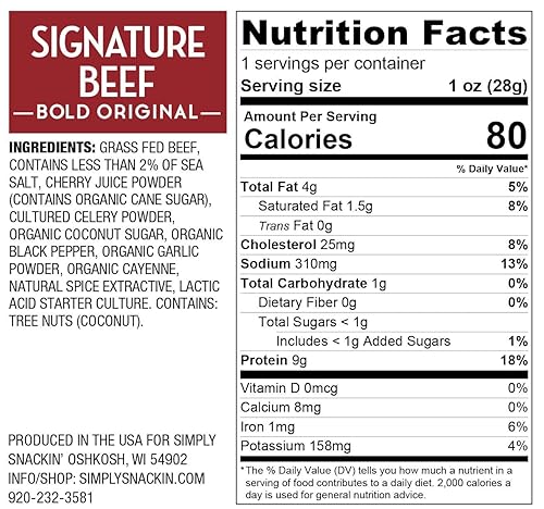 Miniatura 8 de Simply Snackin' - Bocadillos de carne de res alimentada con pasto seco, altos en proteínas, bajos en calorías, bajos en azúcar, bajos en