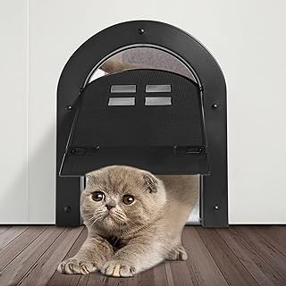 Wordcam Katzentür, Innentür, 2-Wege-Verriegelung, Innentür für Katzen bis zu 9 kg, Haustiertüren für Katzen, Kätzchen und kleine Hunde (schwarz) product image