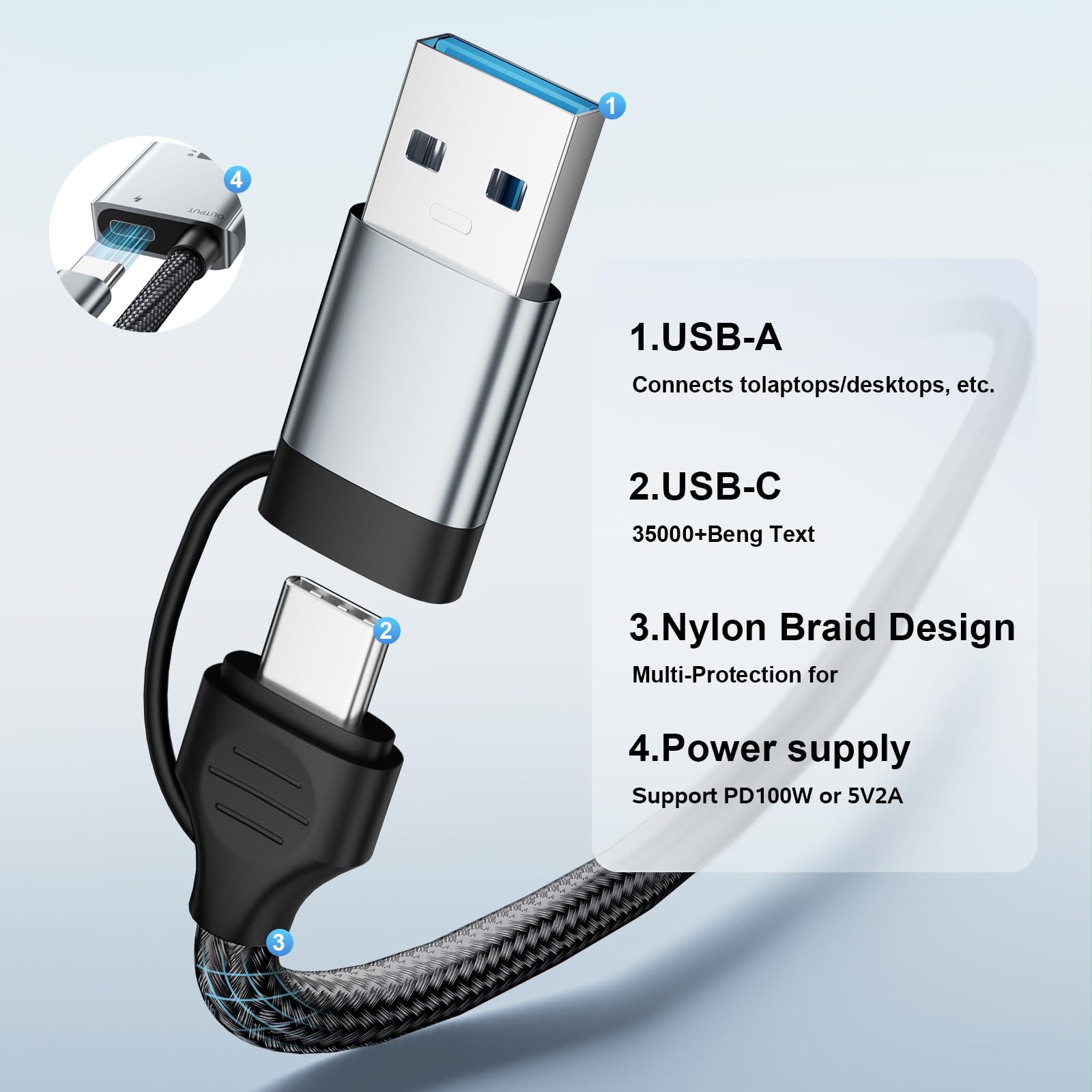 Papeaso Tarjeta de captura de video USB 3.0, tarjeta de captura HDMI a USB-A/C con PD, 1440P 30 fps y captura de video 1080P 60 fps, para transmisión, enseñanza, juegos, videoconferencia o transmisión