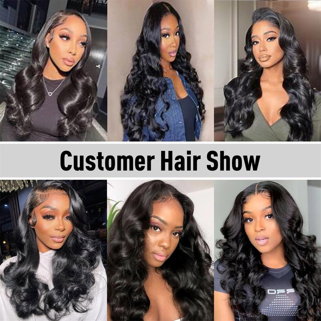 28 Inch Lace Front Wigs Human Hair 10A 6x4 Glueless Wigs Human Hair Pre Plucked Pre Cut Body Wave Lace Front Wigs Human Hair 180% Denisty HD Transparent Lace Frontal Wigs Human Hair For Black Women