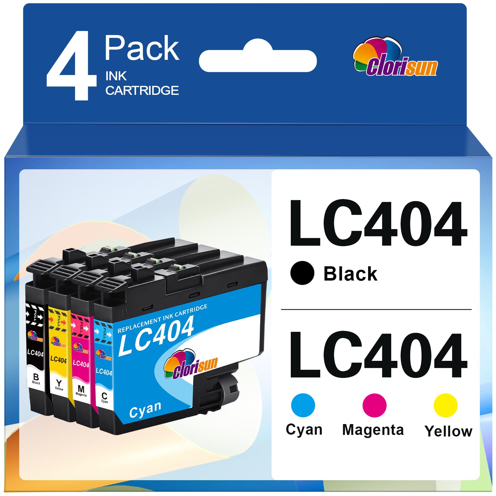 LC404 Ink Cartridges for Brother Printer Compatible for Brother MFC-J1205W Ink Cartridges Replacement MFC-J1205W MFC-J1215W MFC-J1205W XL Printer (Black Cyan Magenta Yellow, 4-Pack)