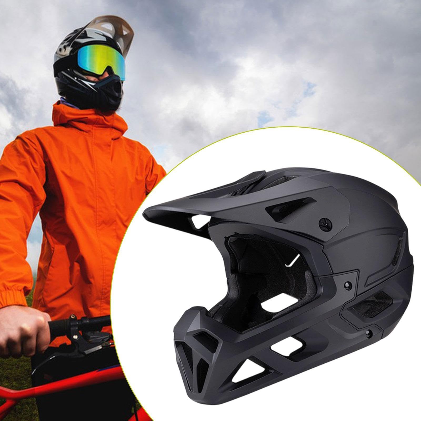 Casque de Vélo, équipement de Cyclisme Respirant avec Mentonnière Amovible pour Adultes, Ventilation, Confortable et Intégral