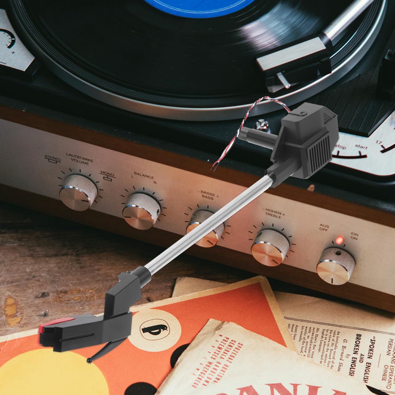 Braccio Giradischi Universale in Abs E Metallo Per Sostituzione Componenti Di Tonearm Con Testina Inclusa Facile Installazione Per Giradischi Vintage