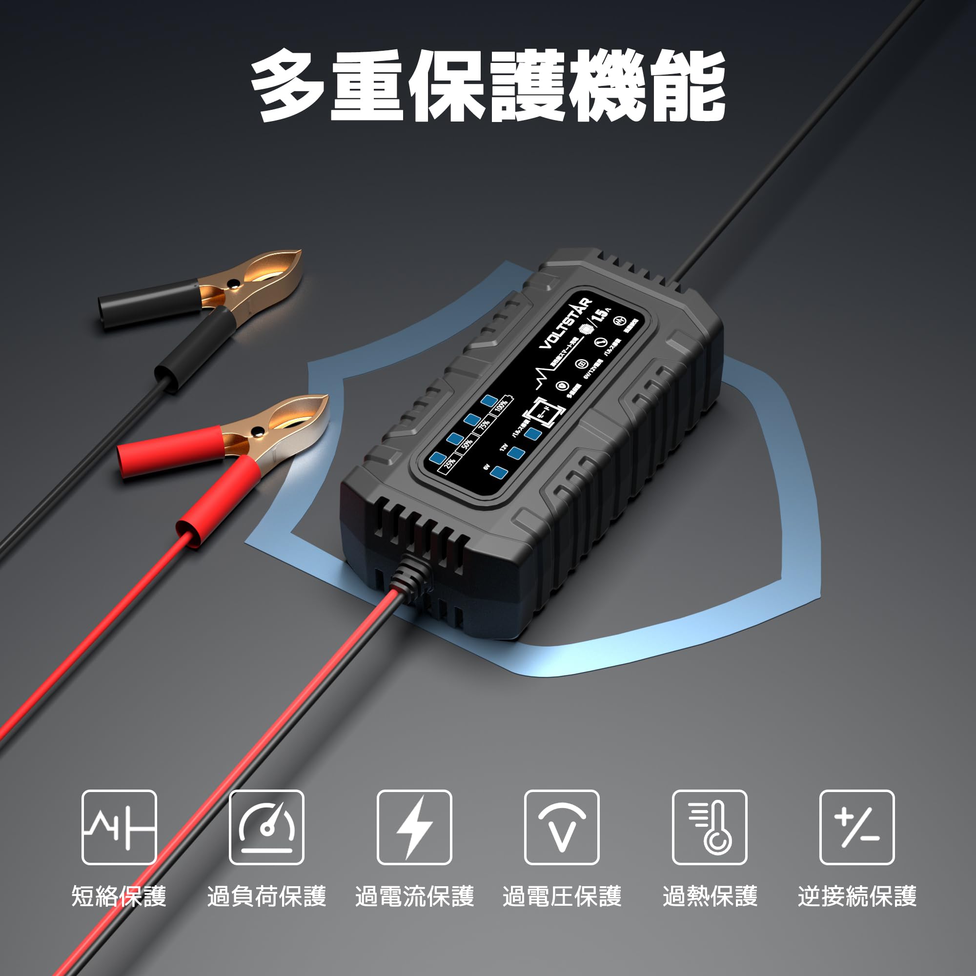 Amazon.co.jp: VOLTSTAR 1.5A バッテリー充電器【6V 12V対応・全自動