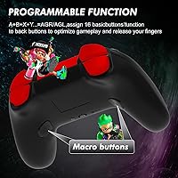 Vista 5 de Controlador de interruptor inalámbrico para Nintendo SwitchSwitch OLEDSwitch Lite con botón macro, función turbo de 3 niveles, vibración ajustable