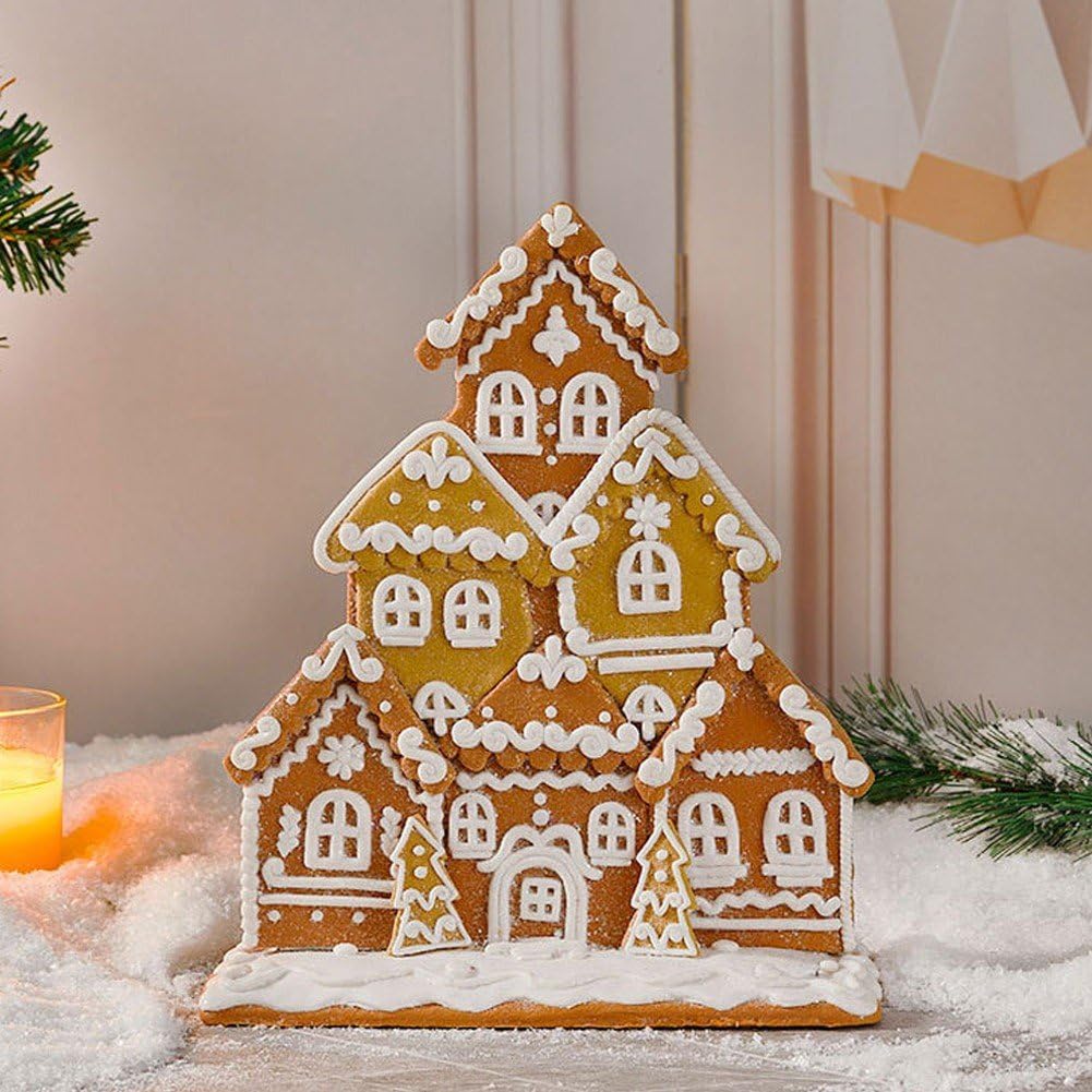 Decorazione Natalizia a Forma di Casetta di Neve, in Morbida Argilla, Ideale Come Decorazione Scrivania O Tavolo per Soggiorno, Camera Letto E Casa.
