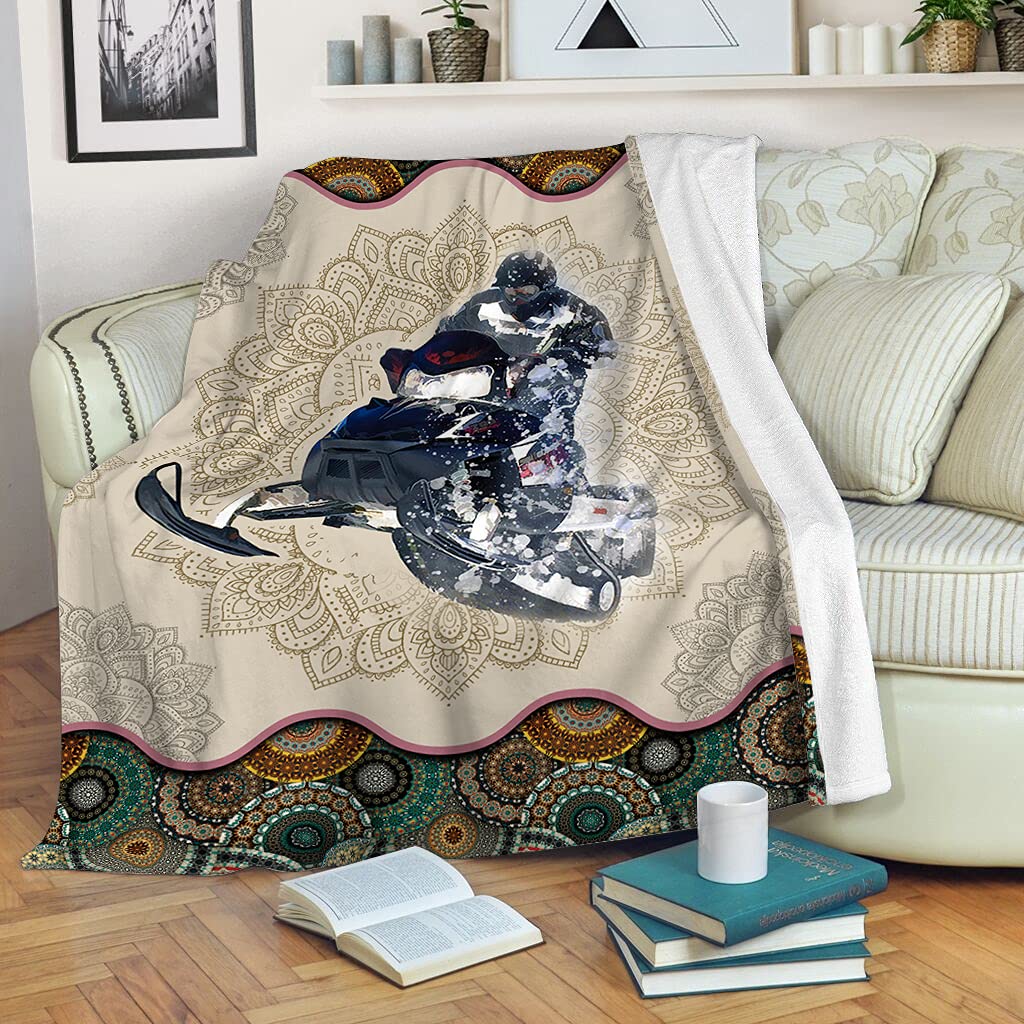 Snowmobile Fabric For Fleece Blankets