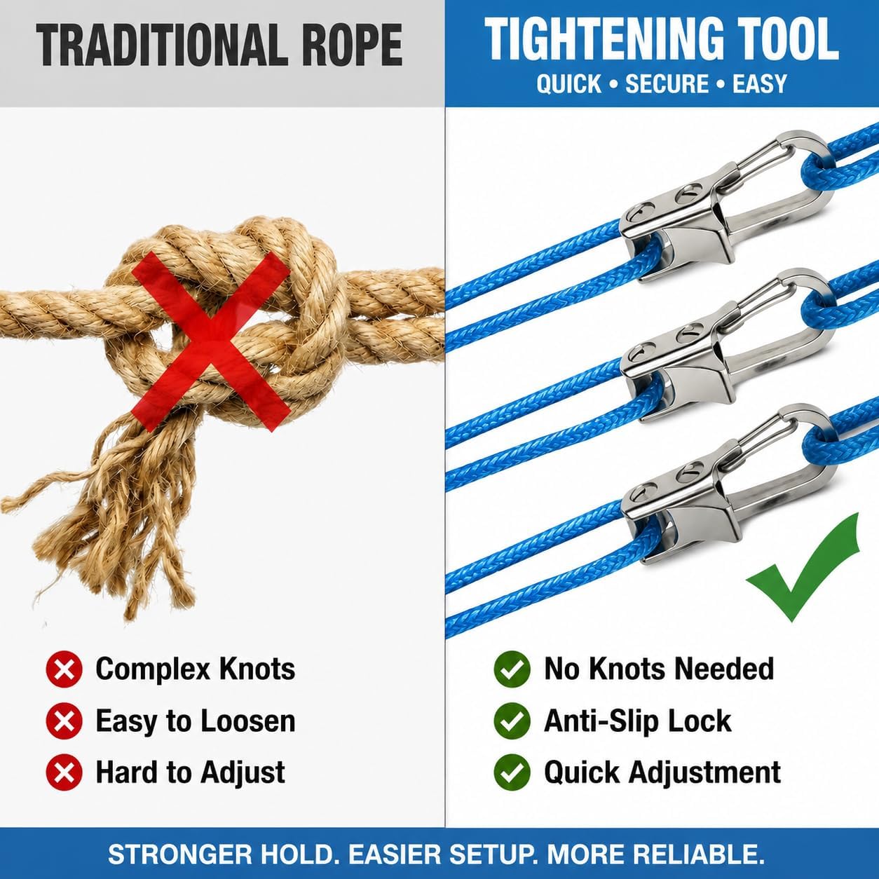 8 Pack Tent Rope Tensioners with Carabiner Clips, Adjustable Camping Guyline Tighteners, Reflective Paracord Rope Adjusters for Tent Tarp Canopy Hammock Outdoor Gear