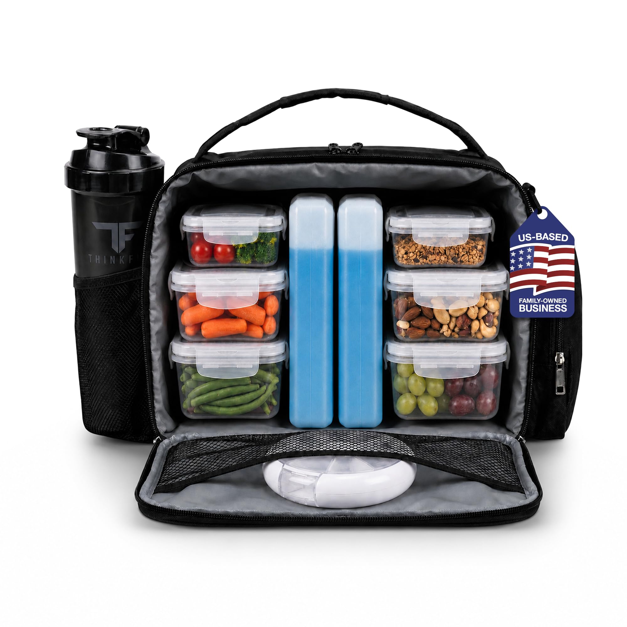 ThinkFit Meal Prep Lunch Box with 6 Containers, 2 Ice Packs for Men Women