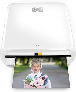 KODAK Step Wireless Mobile Photo Mini Color Printer (White) Compatible w/ iOS &amp; Android, NFC &amp; Bluetooth Devices, 2x3