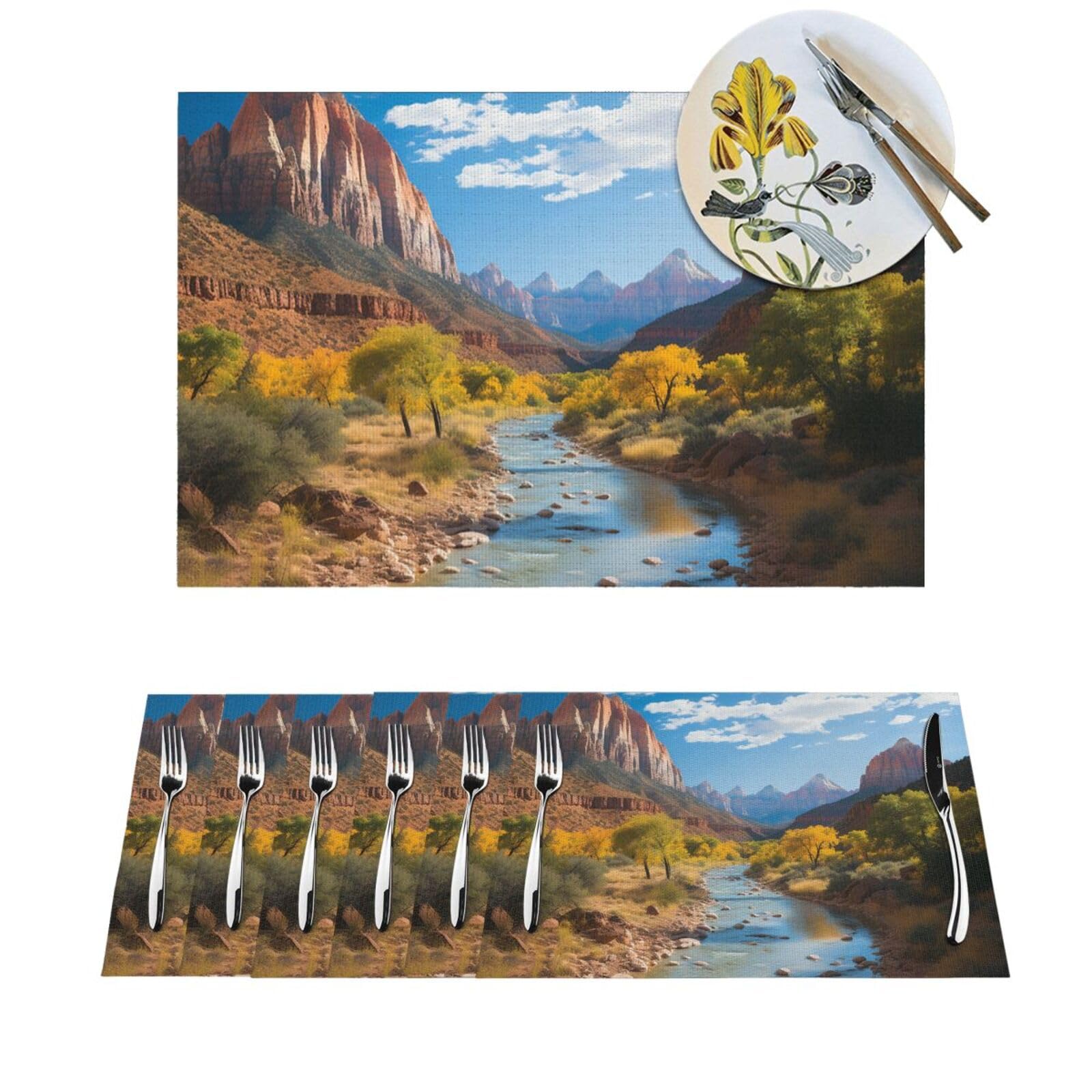 Set de table tissé Zion lot de 4 pièces lavables en PVC pour cuisine