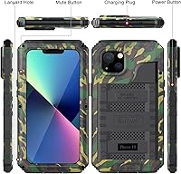 Vista 7 de Beasyjoy Funda impermeable para iPhone 13, carcasa de metal con protector de pantalla integrado, resistente a todo el cuerpo, protección de grado