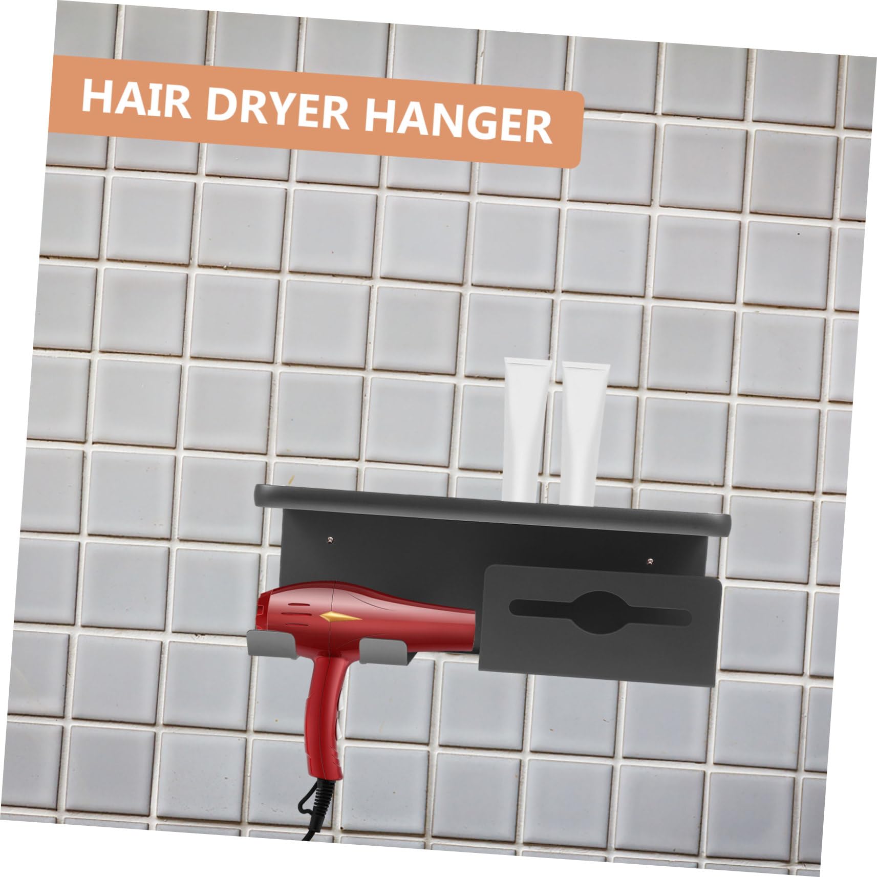 Alipis Supporto Per Asciugacapelli Da Parete Elegante Porta-attrezzi in Acciaio Per Facile Da Installare Supporto Per Asciugacapelli Da Bagno