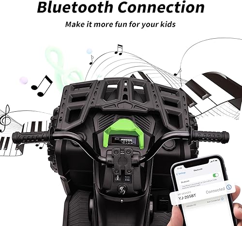 Miniatura 7 de Hikiddo ATV para niños de 4 ruedas, juguetes de paseo de 24 V para niños grandes con motor de 400 W, 2 plazas - Verde