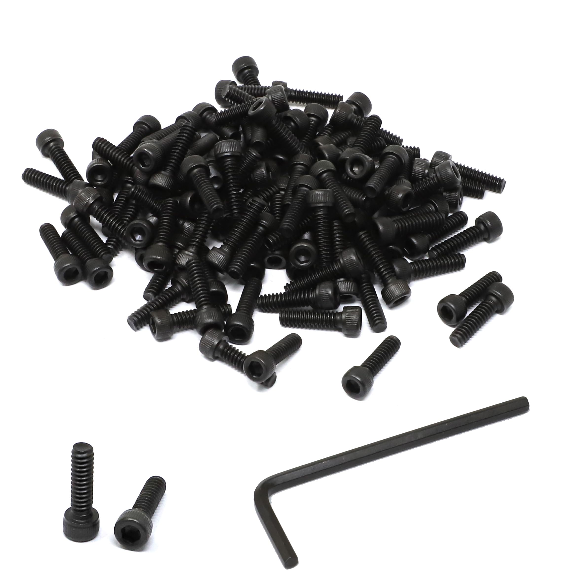 iexcell 100 Pcs ASME18.3 SAE #6-32 x 1/2" Alloy Steel 12.9 Grade Socket Head Cap Screws Bolts Bolts Assortment, Black Oxide Finish
