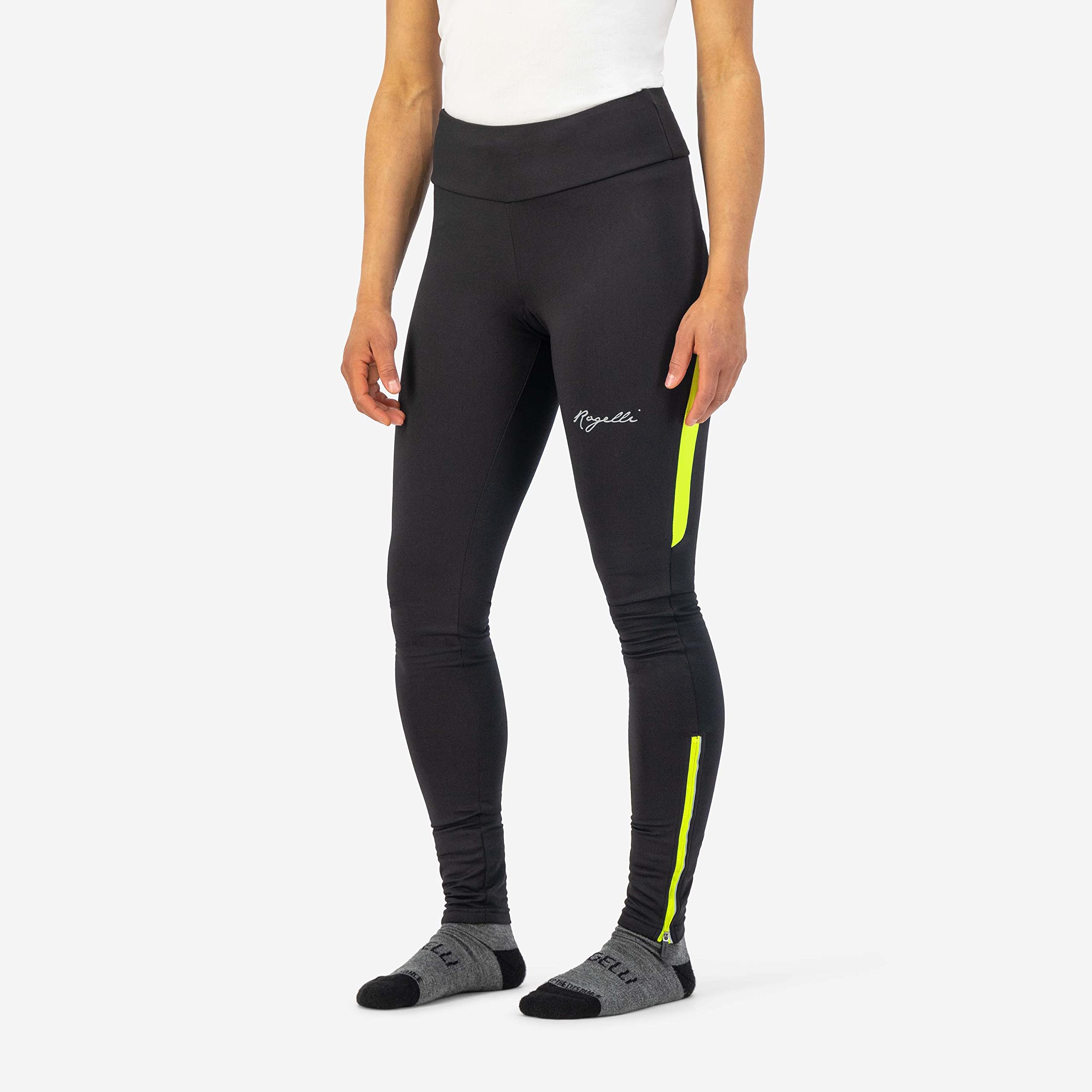 Rogelli Core Laufhose Damen - Lange Lauftight - Schwarz/Fluor - Größe M