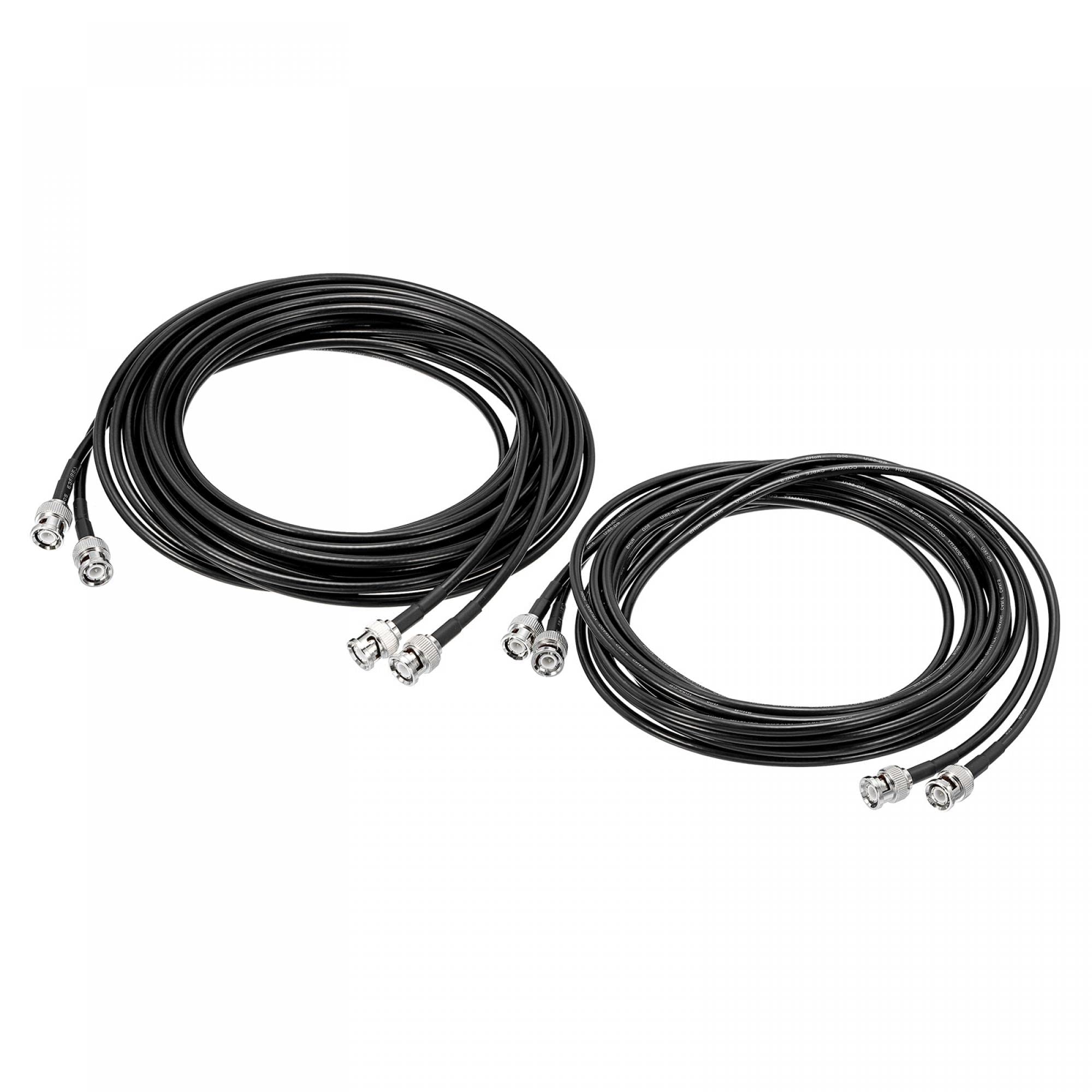 sourcing map RG58 RF Coaxial Cable 10 Pies, 15 Pies 50 Ohm para Video, Transmisión con BNC Macho Conectores 2 Juegos