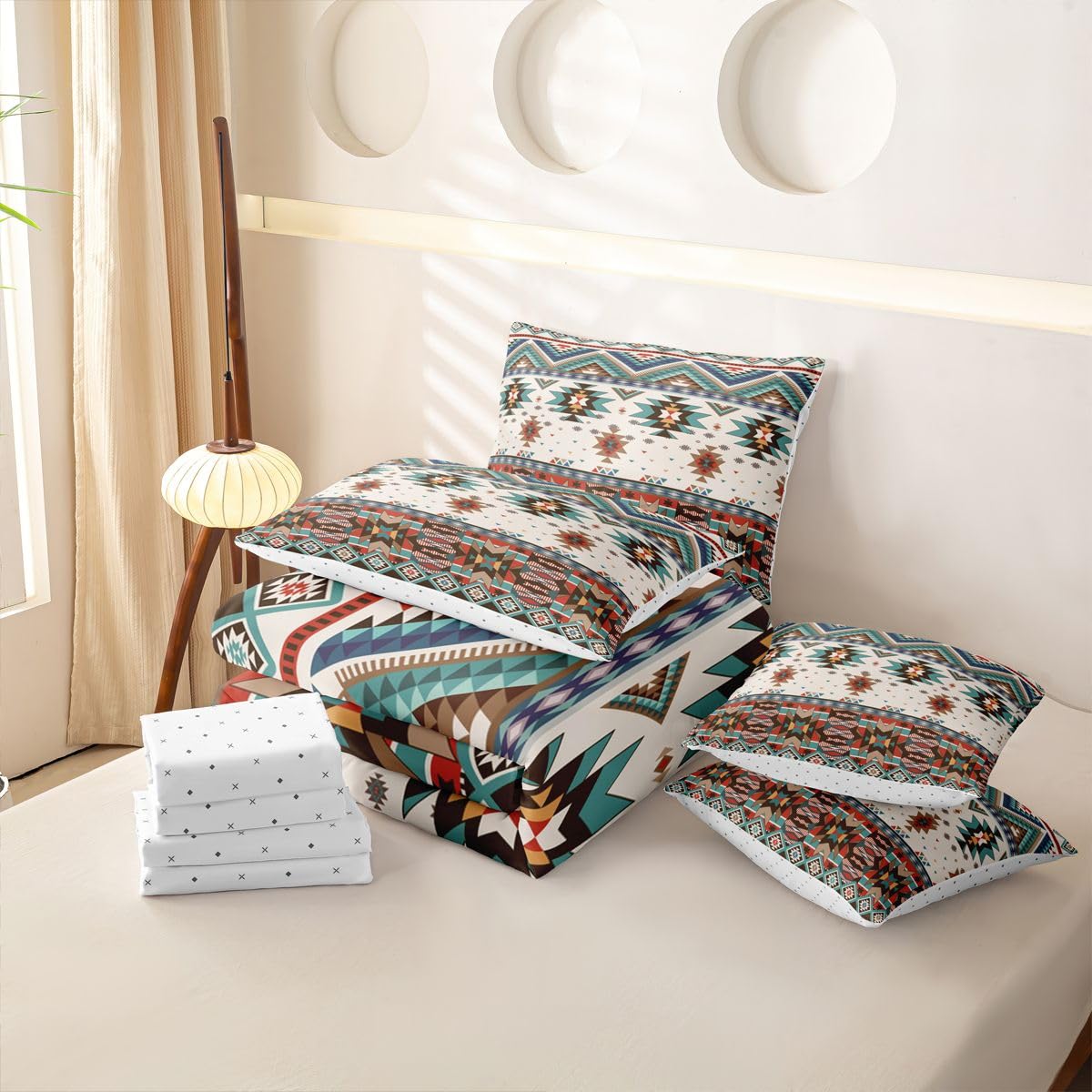 Homewish Azteke Bettwäsche Set 7teilig 155x220