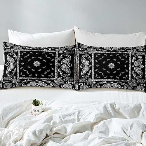 Miniatura 5 de Castle Fairy Juego de funda de edredón, funda de edredón moderna con estampado floral de cachemira para mujeres, hombres, niños y niñas, juego de