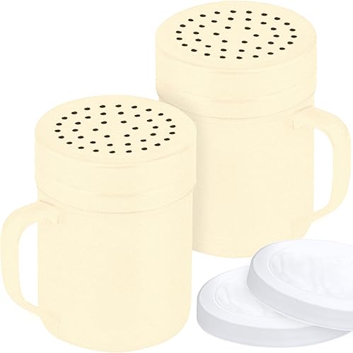 Miniatura 26 de CUSINIUM Salero de metal y pimienta, con asa, condimentos y especias con agujeros y tapas, 10 onzas, 2 piezas, estilo: mediano plateado,Negro