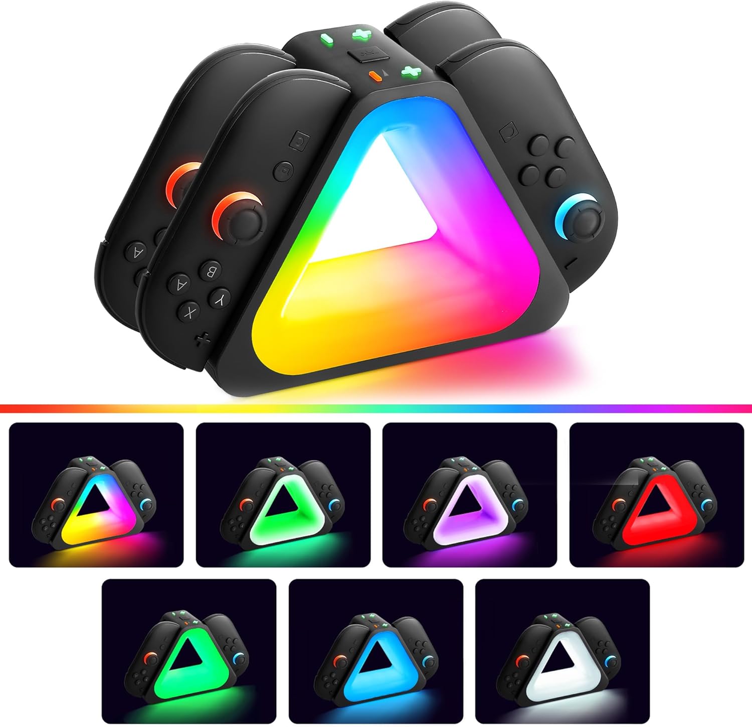 Charging Dock for Nintendo Switch 2, 4 in 1 Charging Station for 4 Joy-Cons Controller,Ergonomics & Magnetic Fast Charger Dock Station with Cable