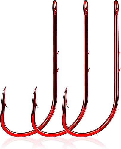 Miniatura 8 de FishTrip Ganchos de pesca compensados para cebo - 100 piezas anzuelo de pescado doble púavástago largoojo cerradonegro para aparejos de pesca agua