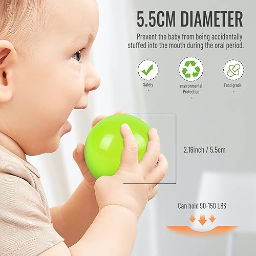 Miniatura 3 de Threggrow Bolas de plástico para hogueras, 100 unidades, sin ftalatos y BPA, incluye una bolsa de almacenamiento reutilizable con cremallera, gran