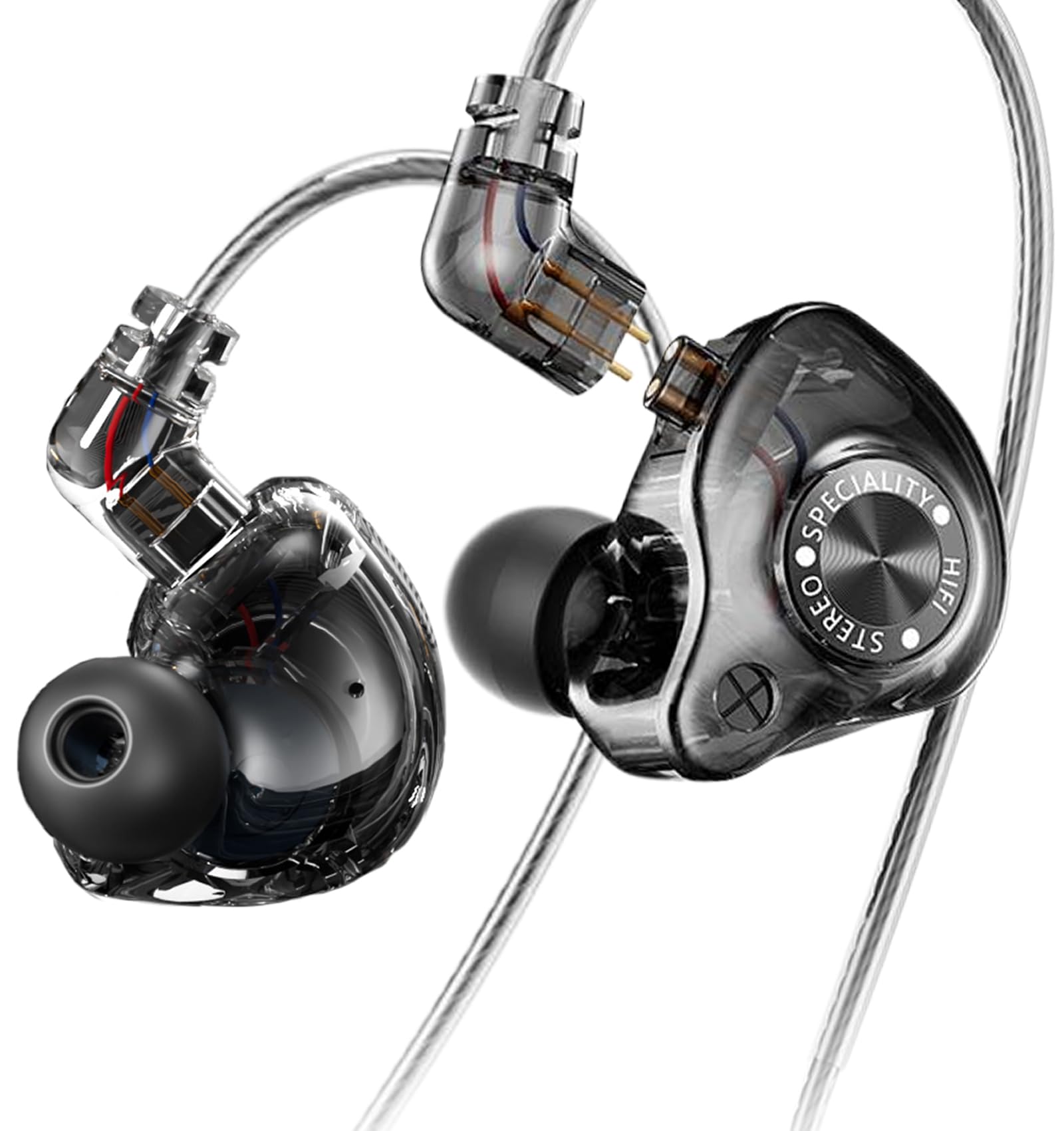 Auricolari IEM cablati, cuffie da gioco S28 con driver dinamico da 10 mm per bassi profondi e suono ad alta risoluzione cristallino, monitor in-ear con cavo staccabile per giochi, musicisti