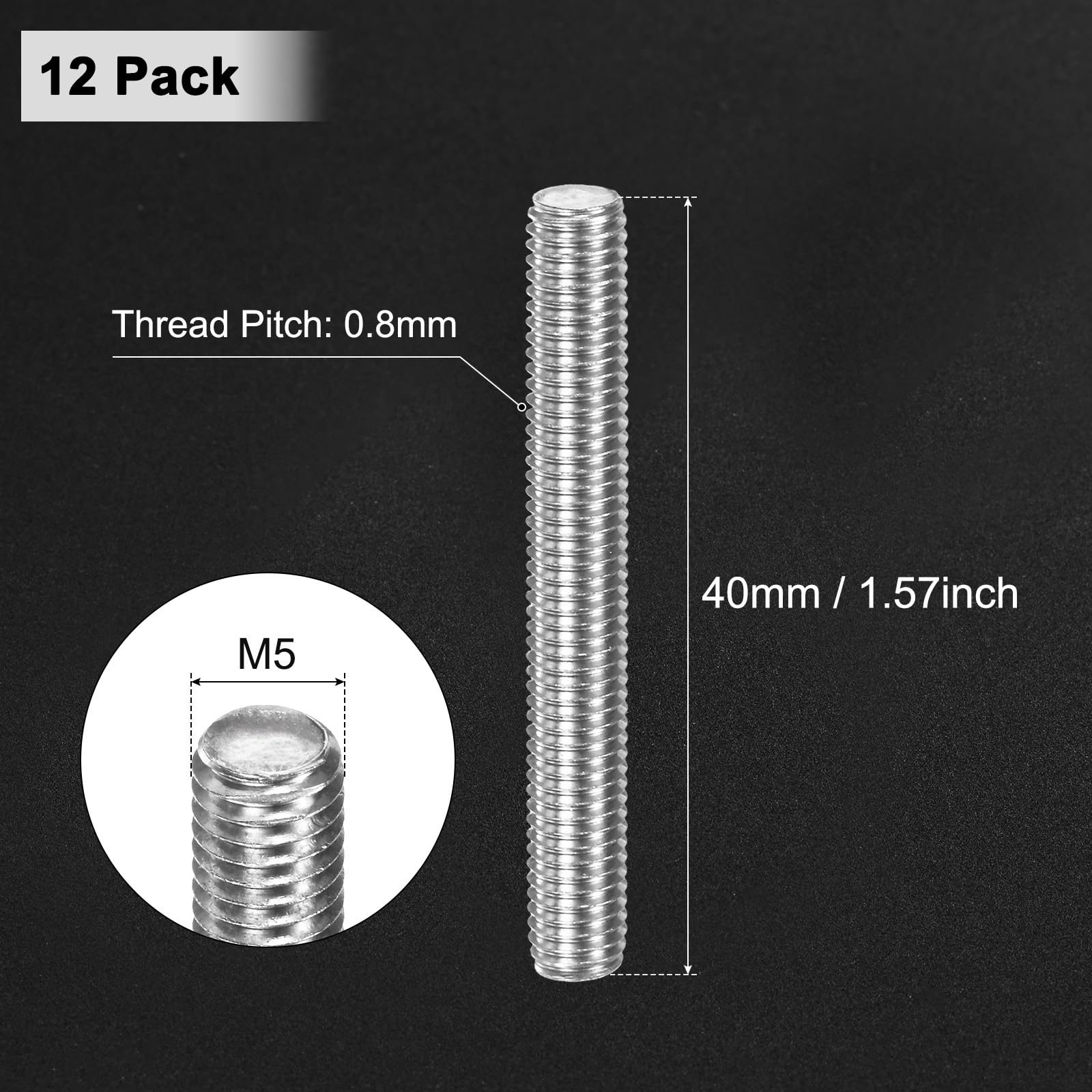 M METERXITY 12-Pack Fully Threaded Rod - Image 3