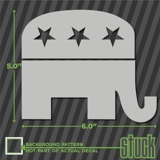 Republican Elephant Emblem - 6" x 5" - Vinyl Decal Sticker America