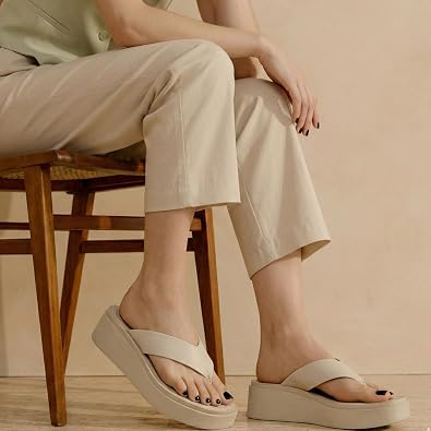 CUSHIONAIRE Pippin Chunky Platform Flip Flops, Stylish Wedge Flip Flops for Women with Cushioned Footbed and Durable Sole