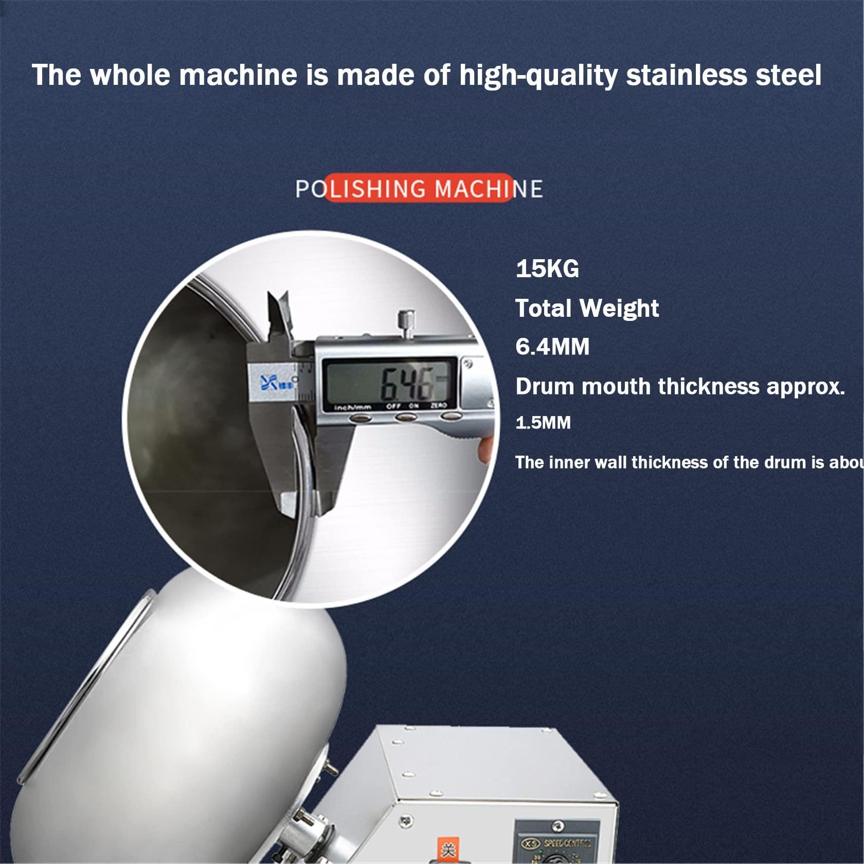 Macchina da tavolo per la copertura con zucchero, 280 W, per la copertura, la lucidatura e lasciugatura del cioccolato, 2-5 kg/h, in acciaio inox.