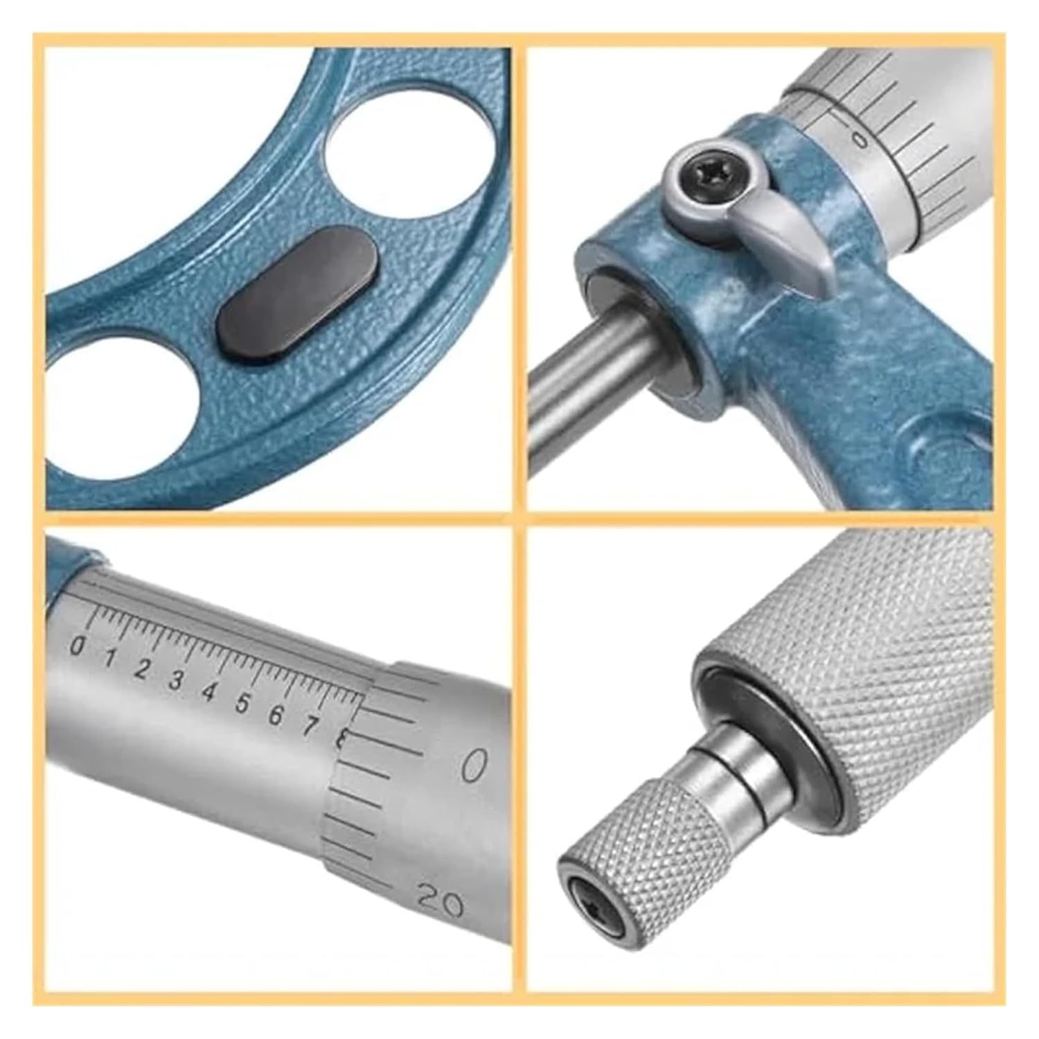 Micrometer Machinist Tool 3-4 Inch, 0.0001 Inch Scale Micrometer Set