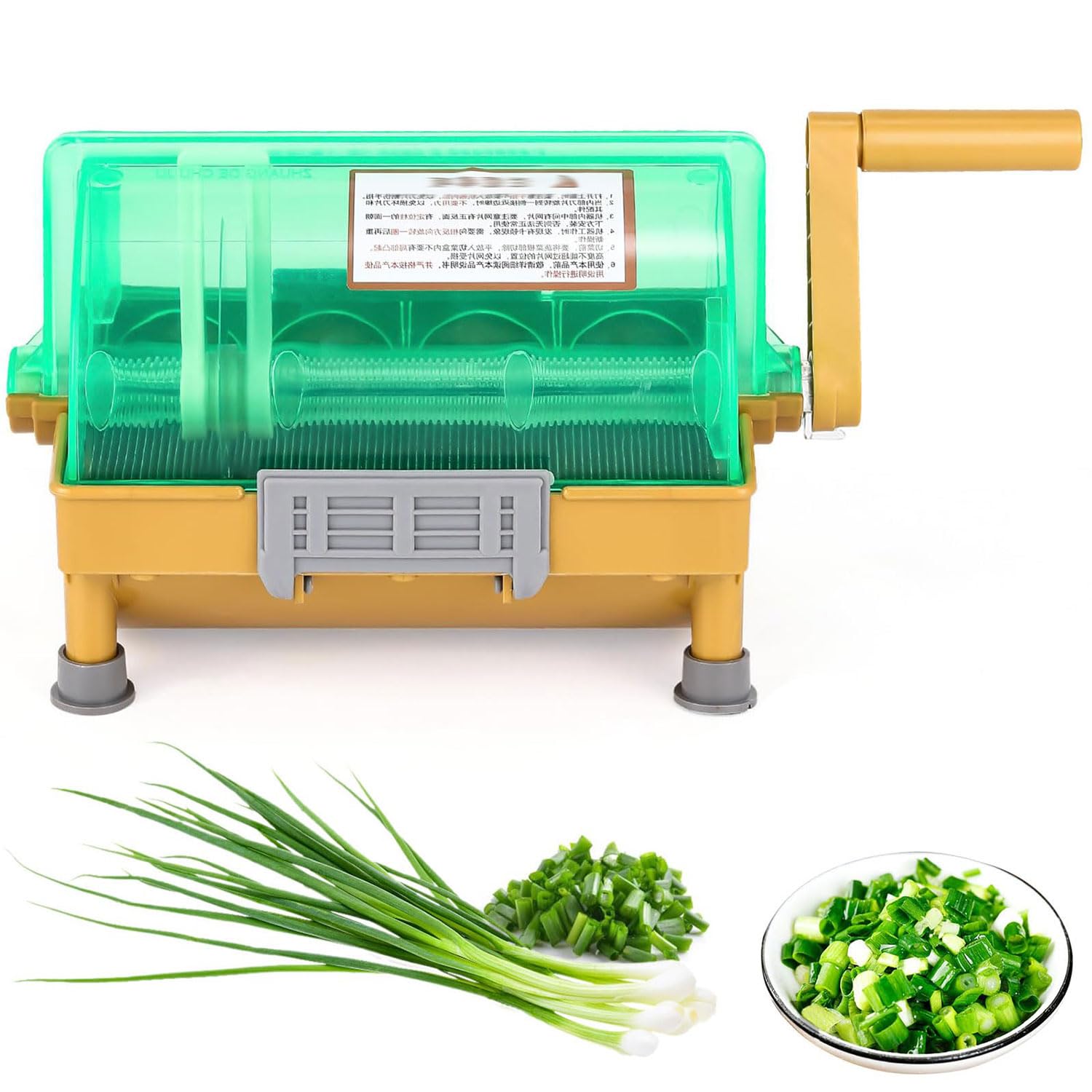 JODAISHand Scallion Cutter Onion Shredder Slicer with Stainless Steel Blade, Commercial Vegetable Chopper Food Cutting Machine, Make 3mm Chopped Scallions/Leeks/Cilantro/Garlic