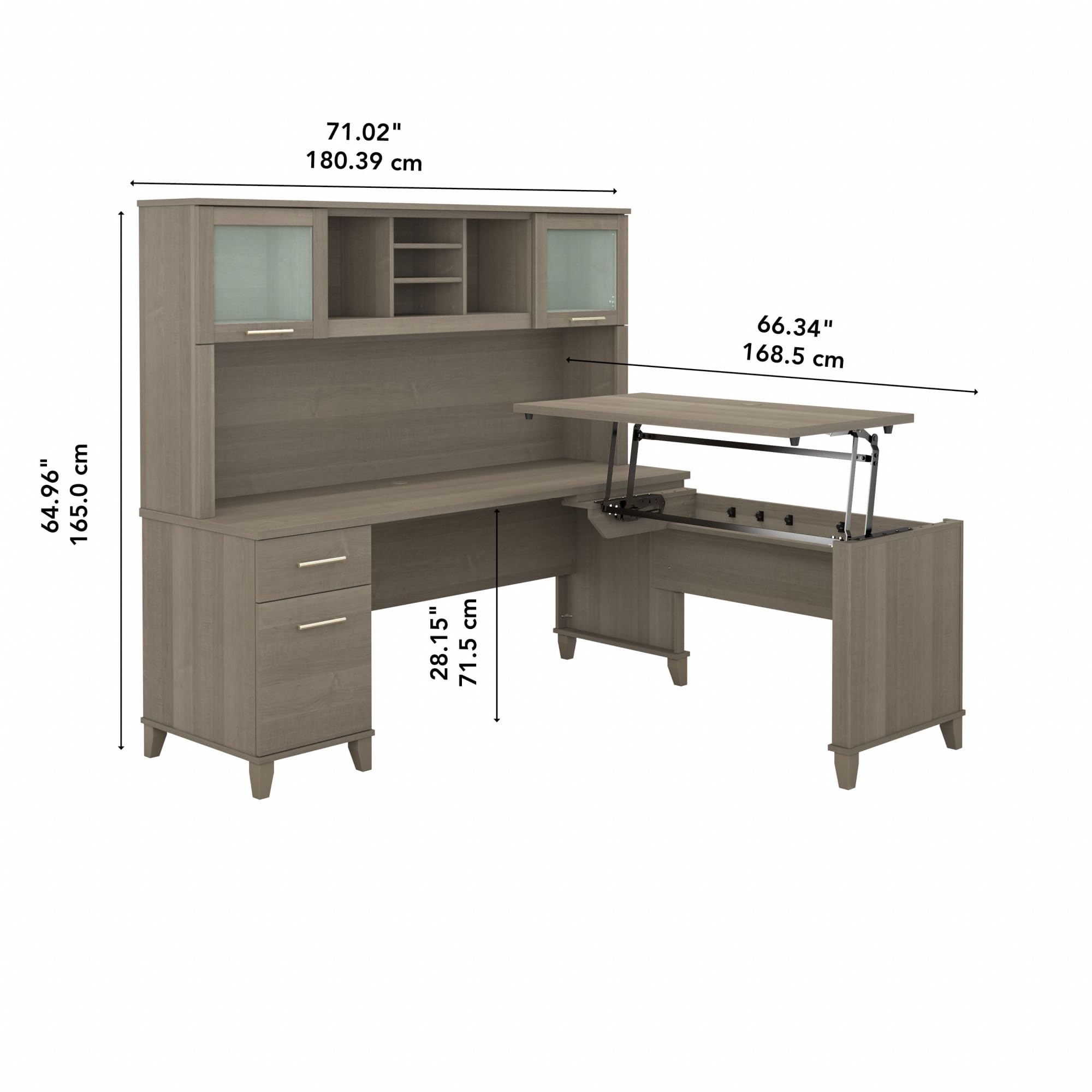 Amazon.com: Bush Furniture Somerset 72W 3 Position Sit to Stand L