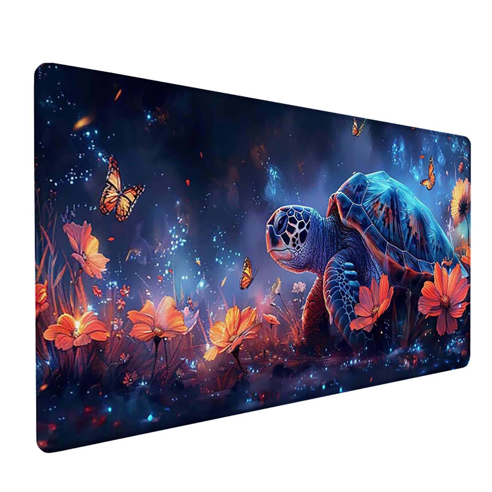 Tapis de Souris XXL 1200x600x3mm, Bleu Tapis de Souris Gaming avec Surface en Caoutchouc Antidérapant, Améliore la Précision et la Vitesse, Accessoire Bureau, Cadeau Homme, Tortue De Mer 7-5354