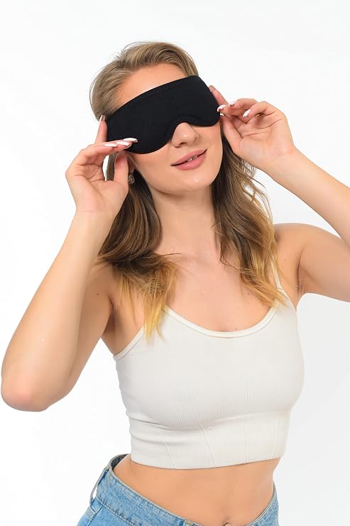 SAUNA SUIT Washable Black Cotton Sleeping Mask Eye Tape